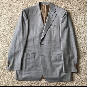 Canali Men’s Houndstooth Check 2 Btn Wool Sport Coat Jacket Eu 54 US 44 L